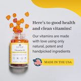 Salaam Nutritionals Vitamin D3 gummies with fresh fruit background