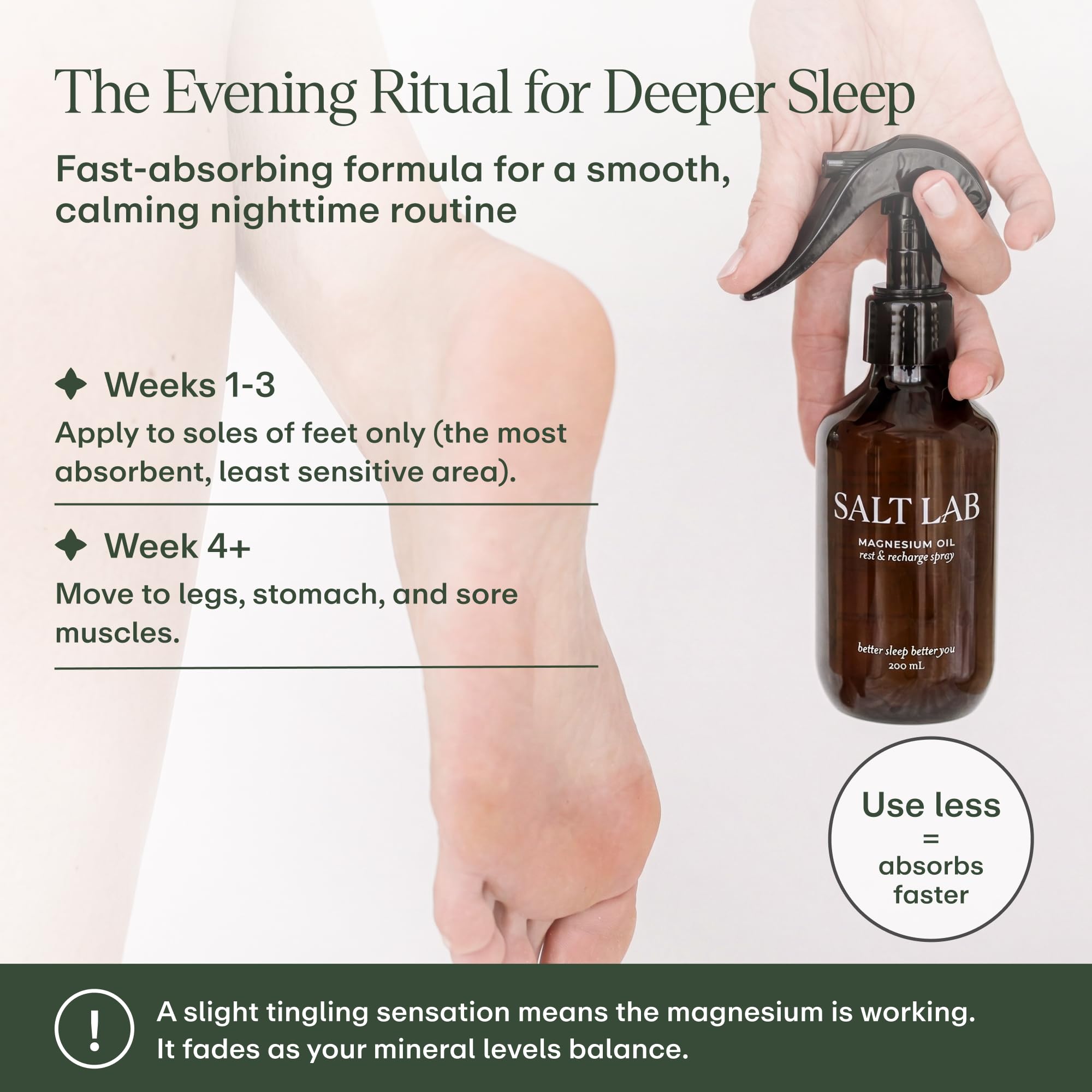 SALT LAB Magnesium Oil Spray 200g lifestyle use
