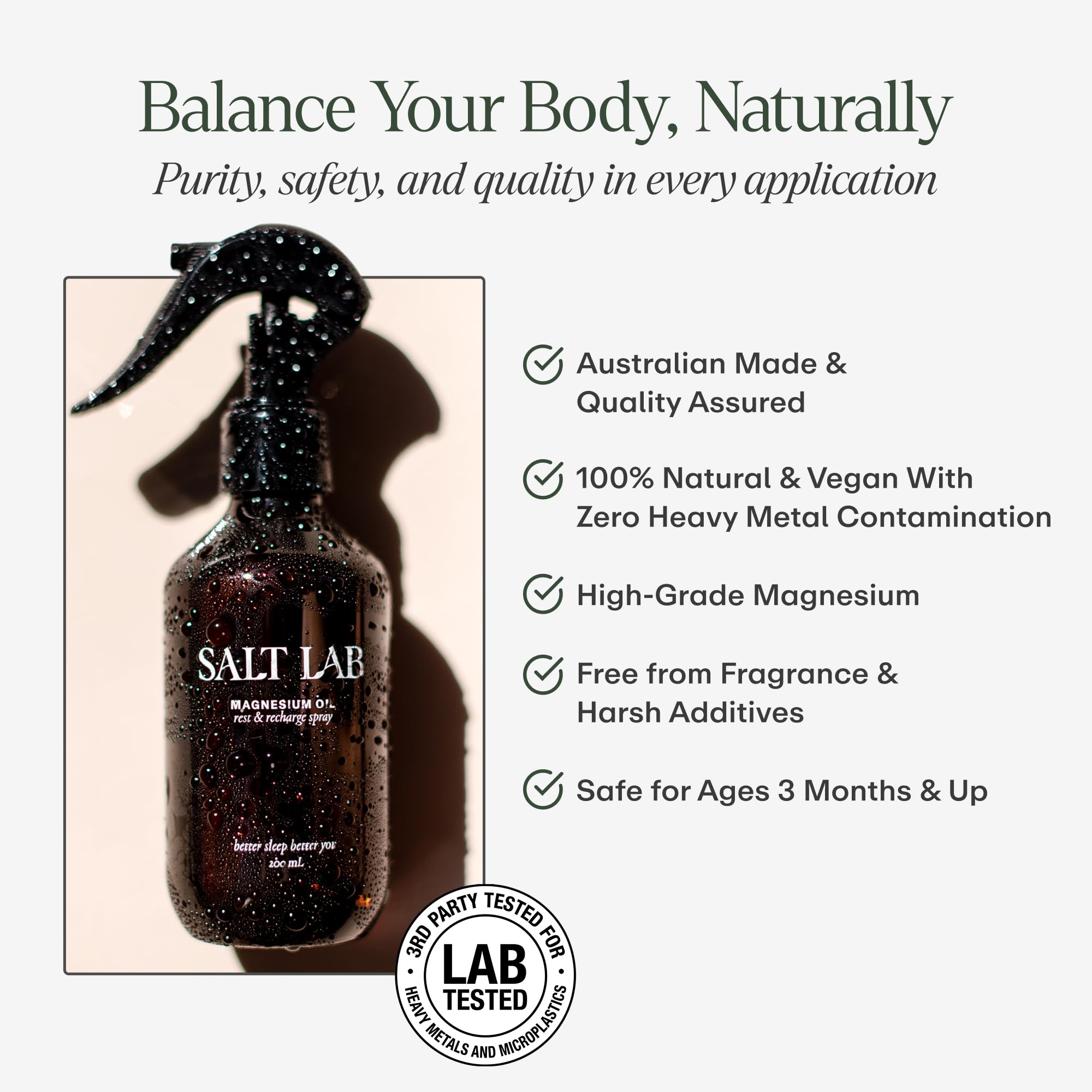 SALT LAB Magnesium Oil Spray 200g side view
