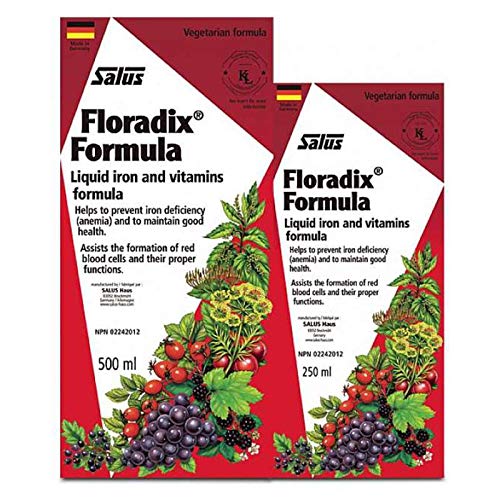 Salus Floradix Iron Formula 500ml bottle side view