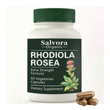 Salvora Organic Rhodiola Rosea 500mg supplement bottle front view
