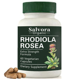 Salvora Organic Rhodiola Rosea Capsules 500mg front view