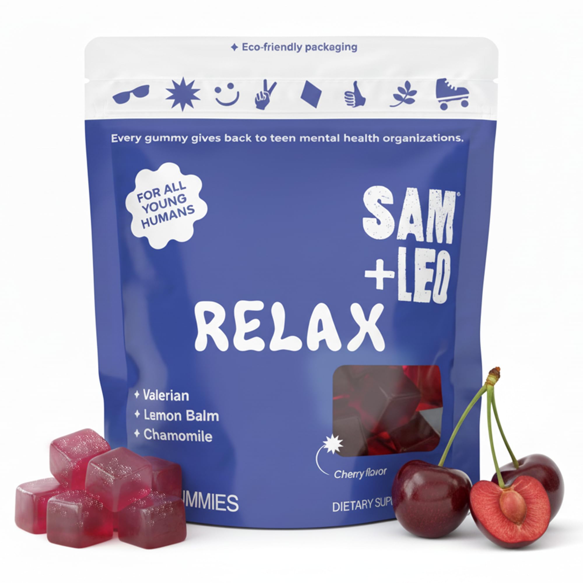 SAM+LEO daily wellness Gummies for Kids & Teens 60 count front view