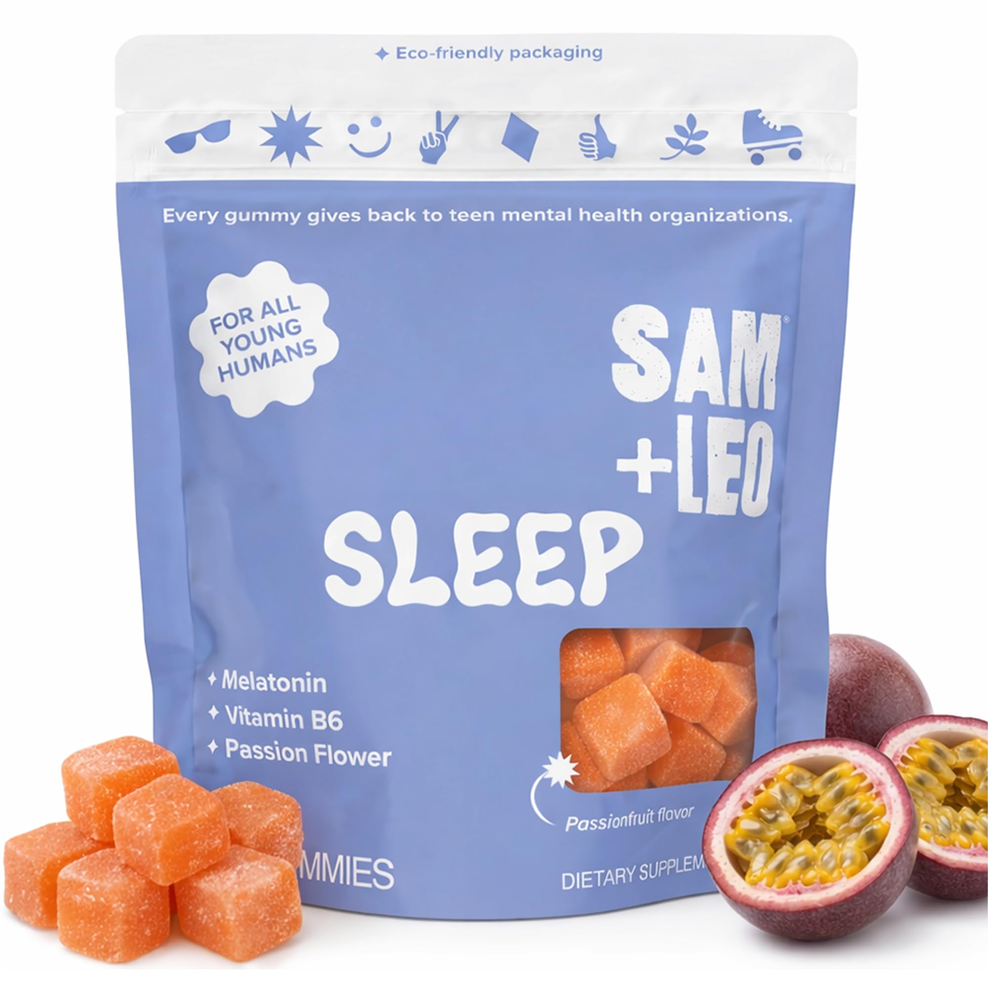 SAM+LEO Sleep Gummies for Kids and Teens front view