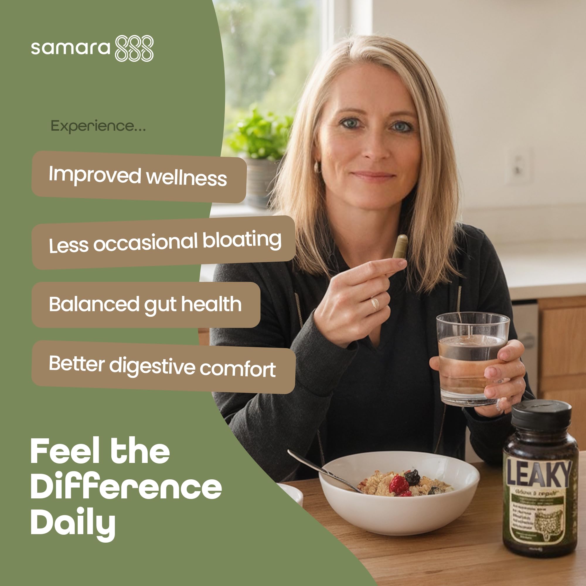 Samara 888 L-Glutamine Supplement side view showing capsule