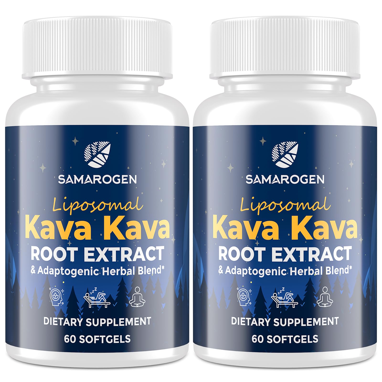 Samarogen Kava Kava Supplement 55% Kavalactones front view