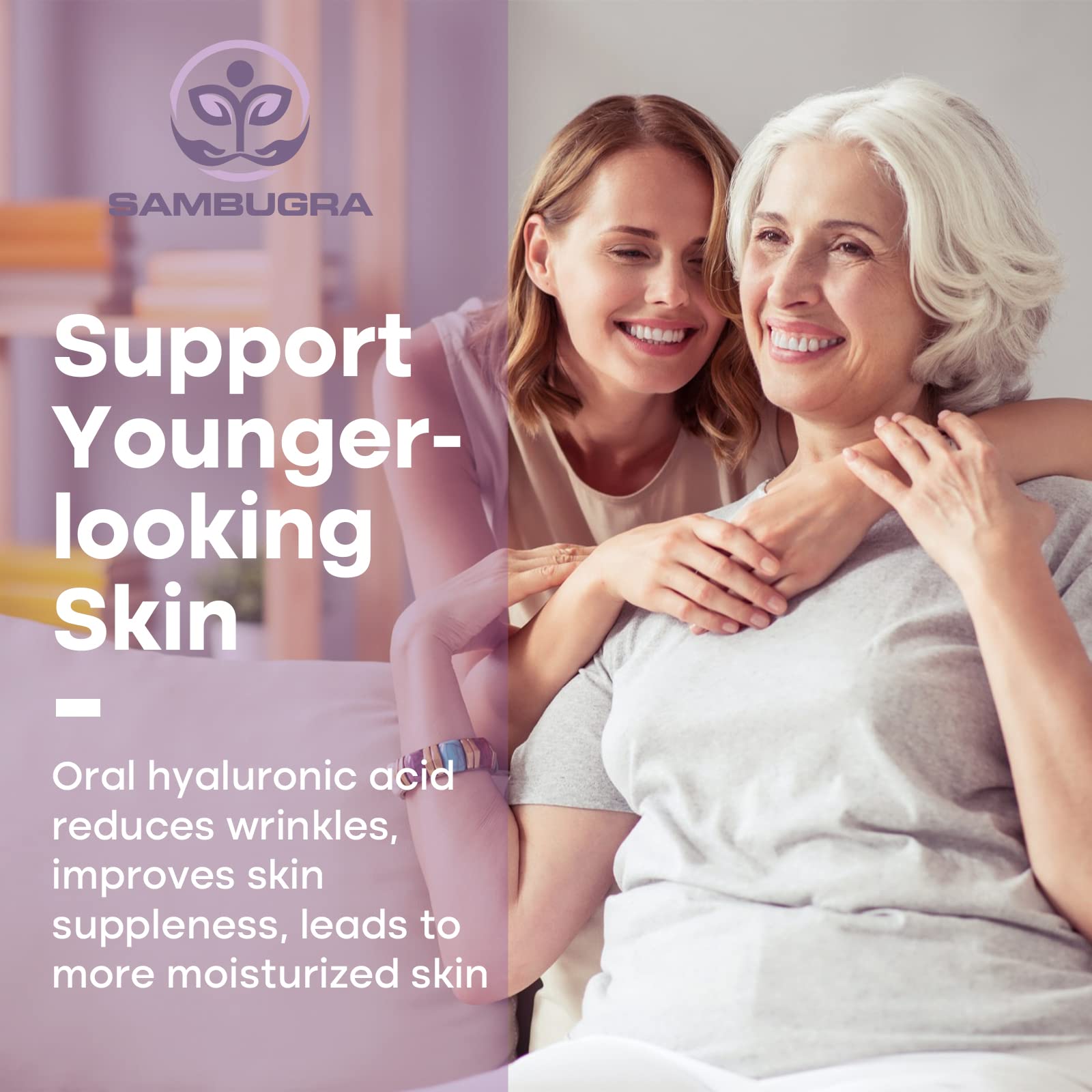Sambugra Liposomal Hyaluronic Acid Capsules on a wooden table