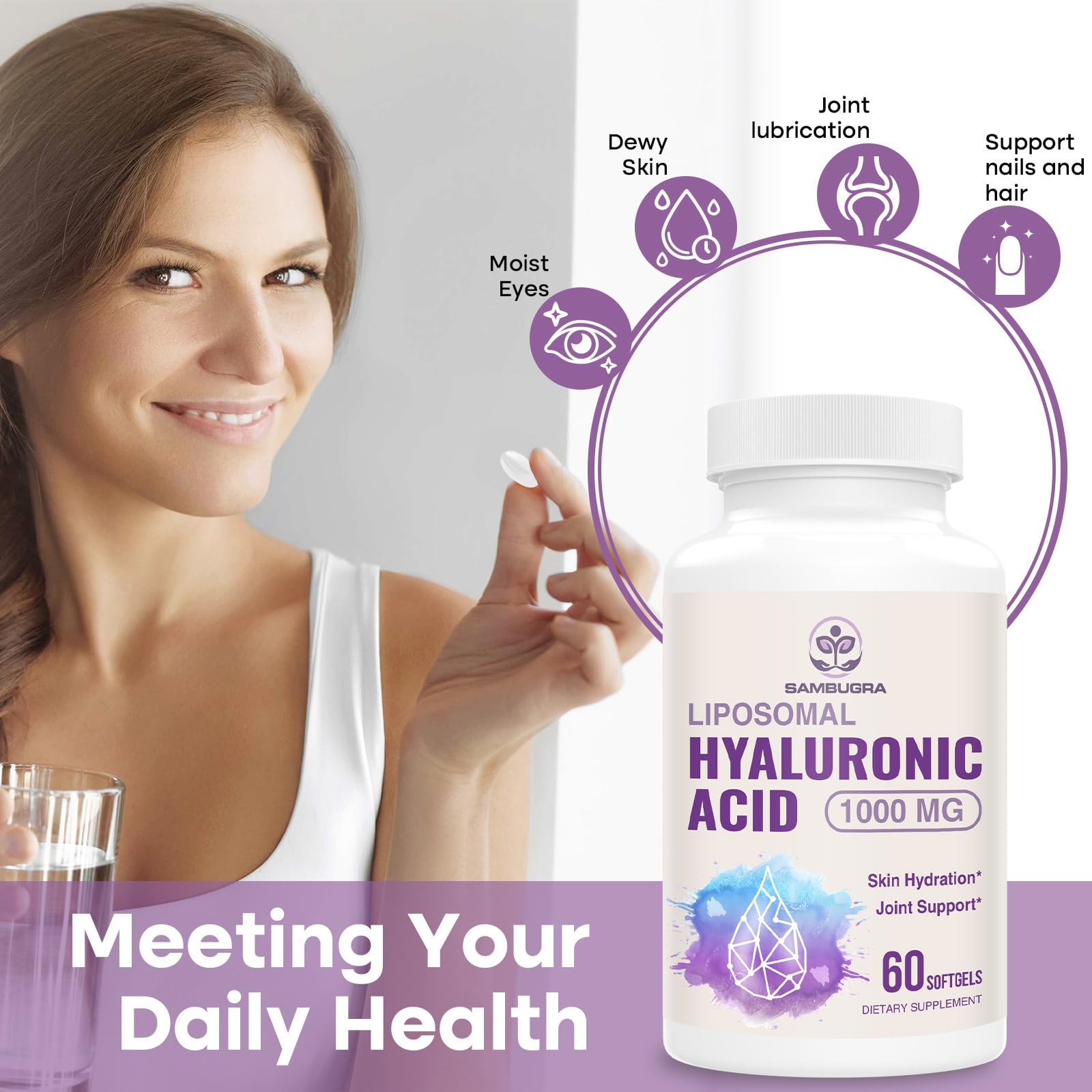 Sambugra Liposomal Hyaluronic Acid Capsules side view with label