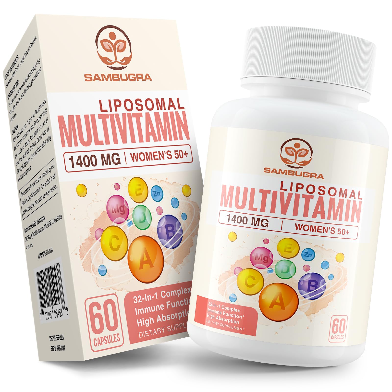 Sambugra Women's Multivitamin 32 in 1 capsule bottle front view