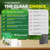 Samsali Foot Pads showing natural ingredients Ginger and Lavender