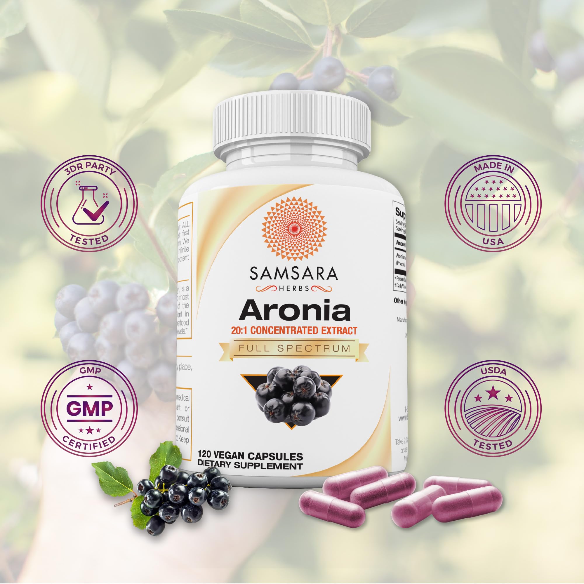 Samsara Herbs Blended Vitamin & Mineral Supplement side view
