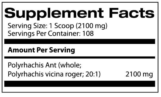 Samsara Herbs Polyrhachis Black Ant Extract 227g scoop and powder