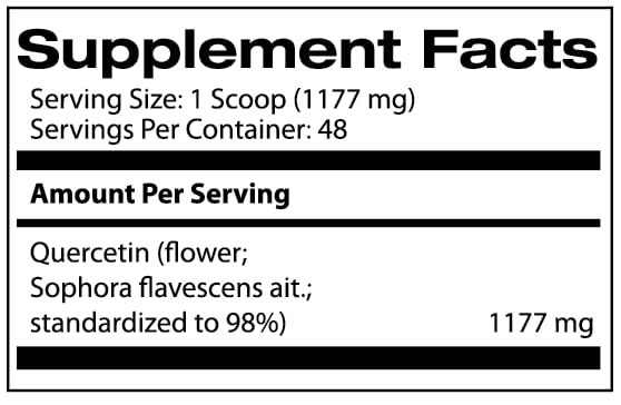 Samsara Herbs Quercetin Powder 57g scoop next to powder