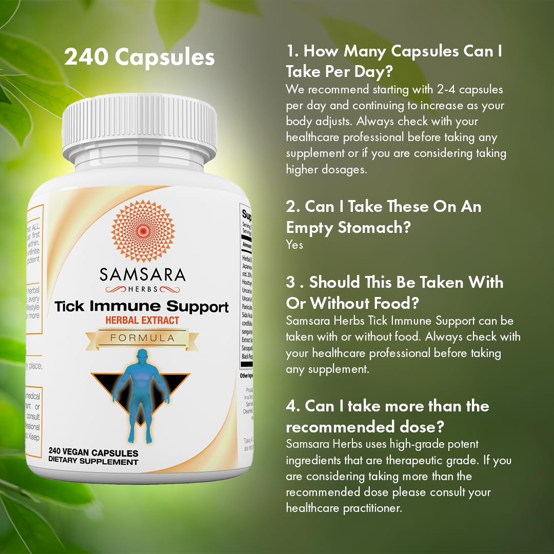 Samsara Herbs Tick daily wellness Support capsules in hand
