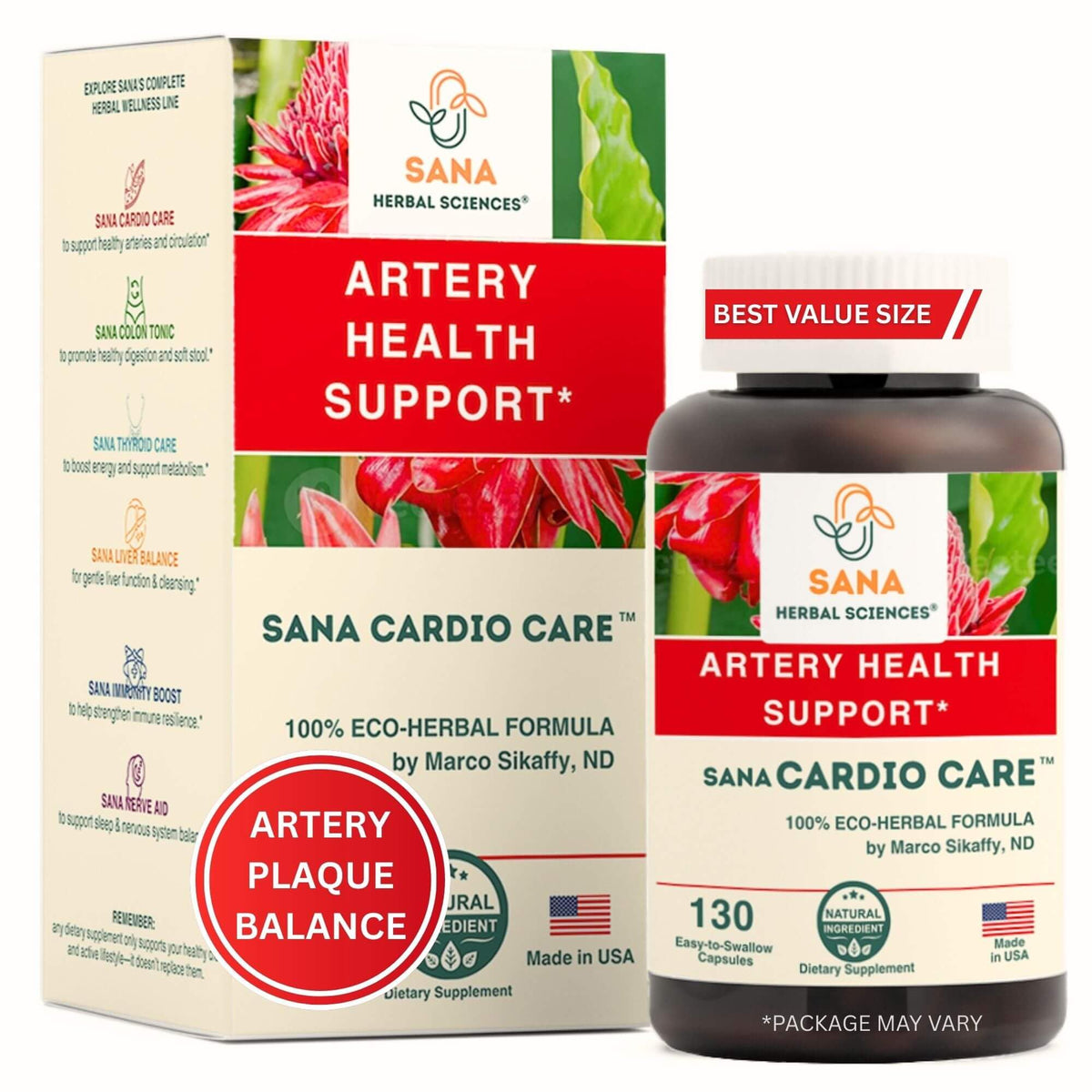 Sana Herbal Sciences Hawthorn Berry Supplement bottle front view