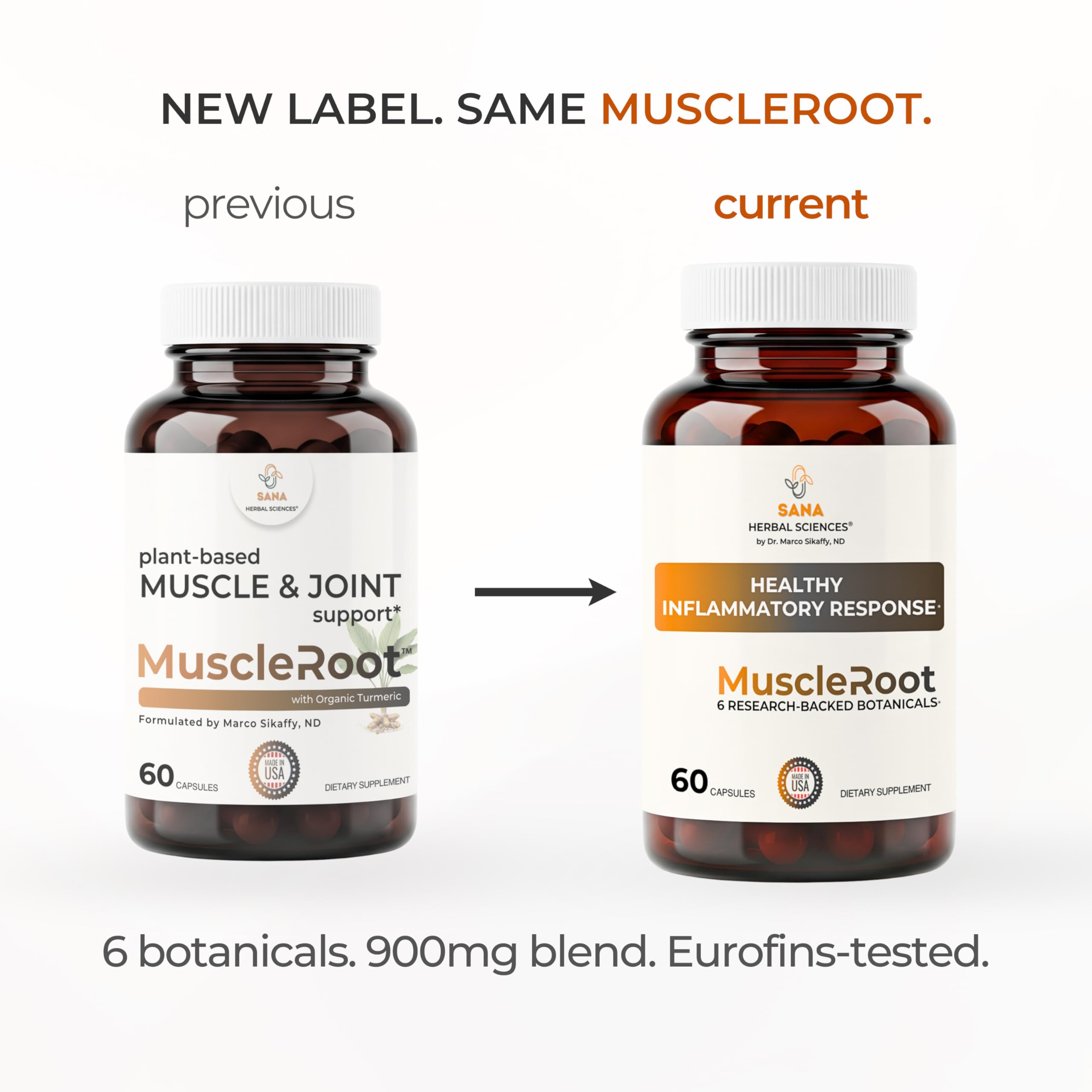 Sana Herbal Sciences Muscle Root 900mg vegan capsules packaging