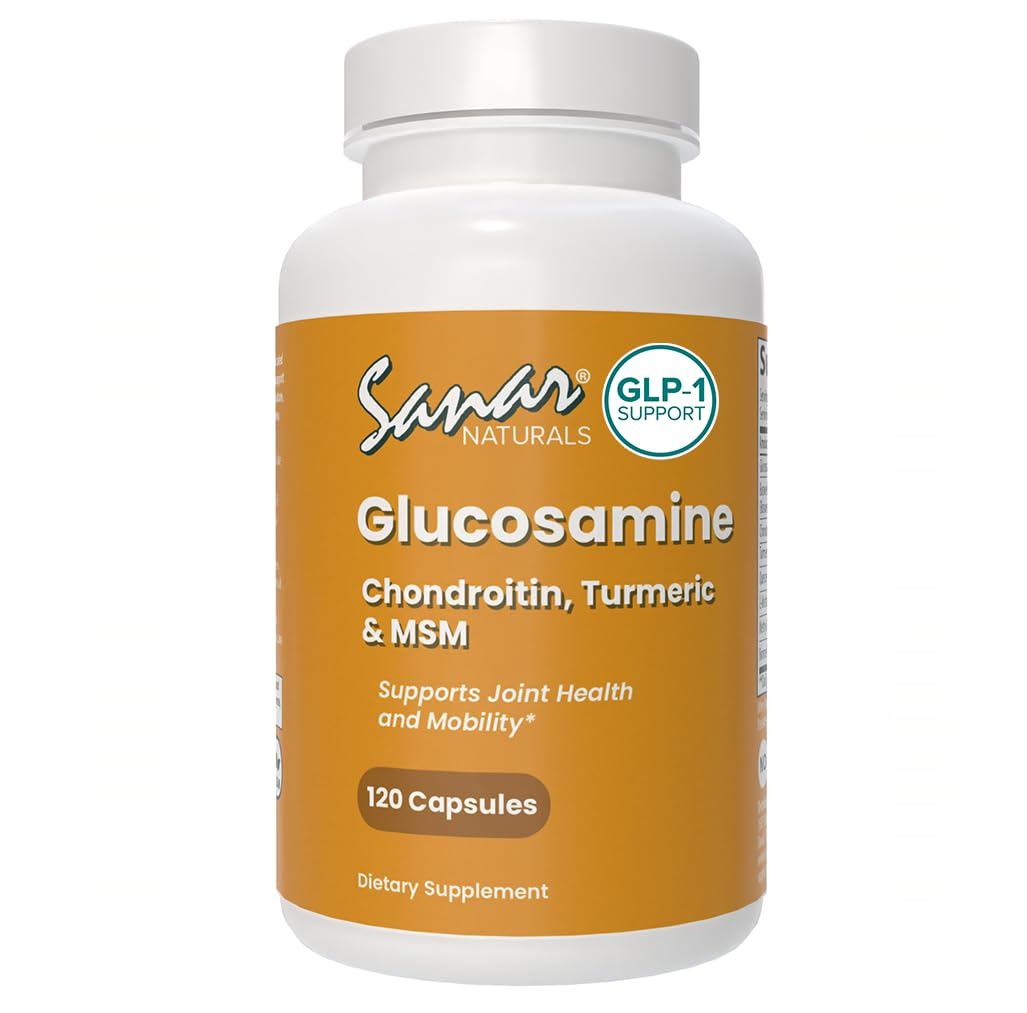 Sanar Naturals Glucosamine Chondroitin MSM Turmeric 120 capsules front view