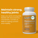 Sanar Naturals Glucosamine Chondroitin MSM Turmeric ingredients list on the packaging