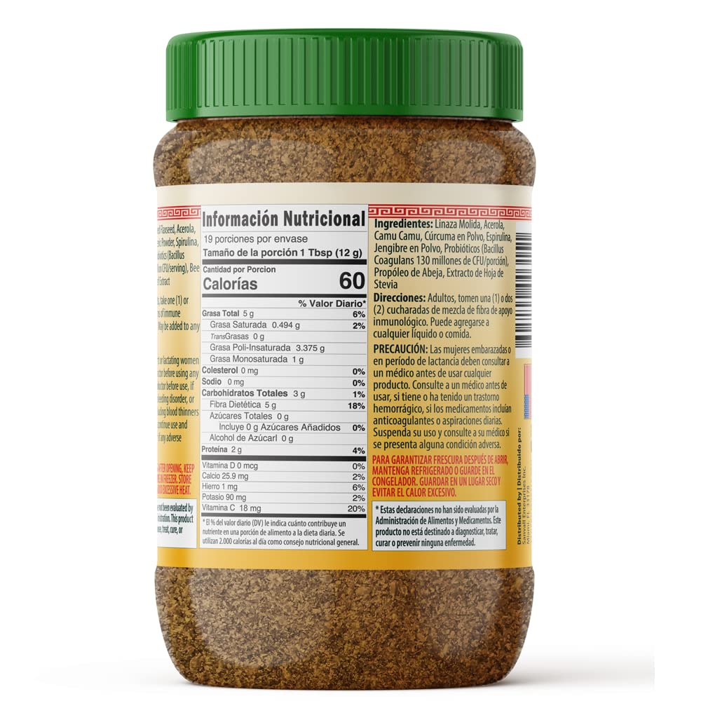 Sanar Naturals Organic daily wellness Support Mix 227g serving suggestion with smoothie
