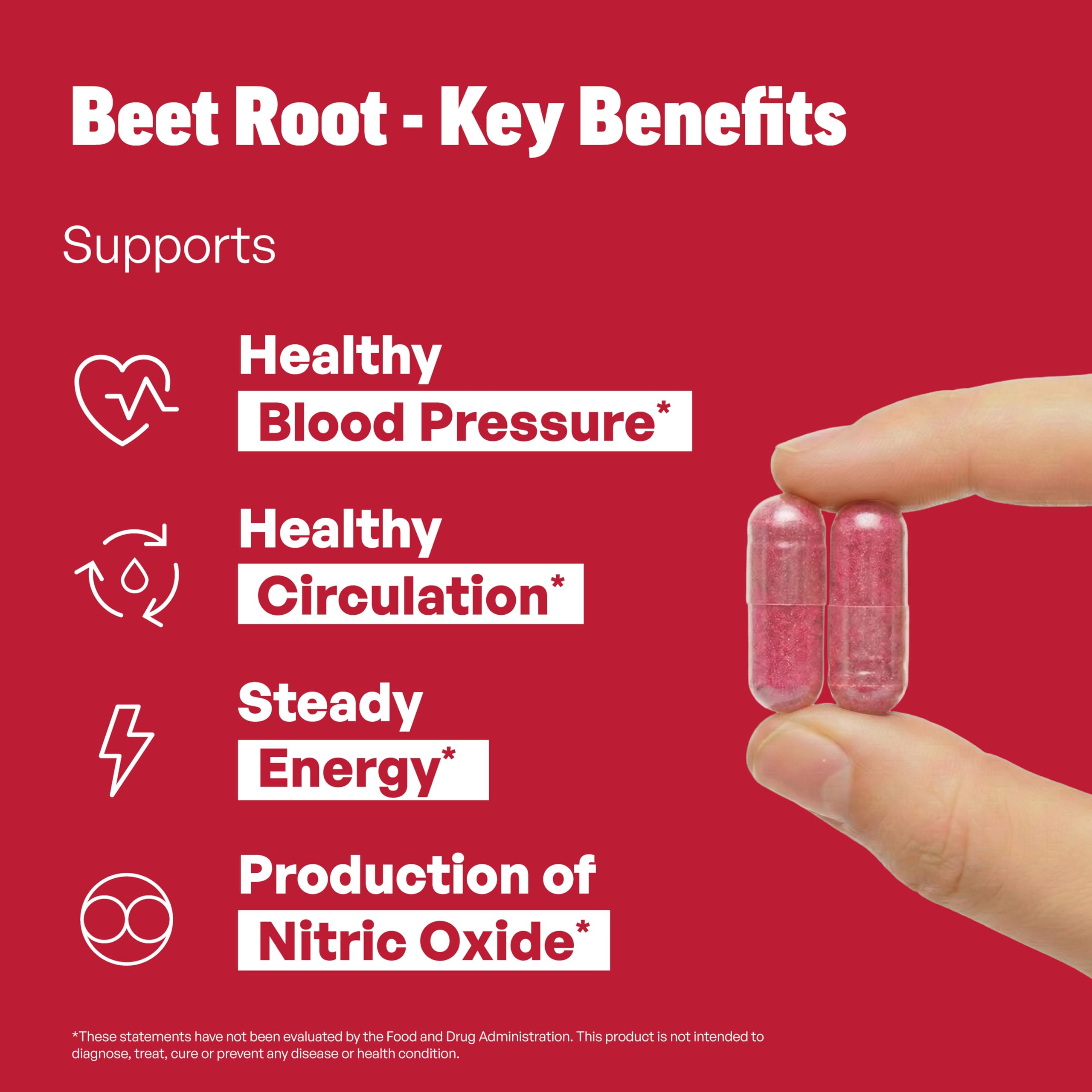 Sandhu's Beet Root Powder Capsules side view showing capsule size