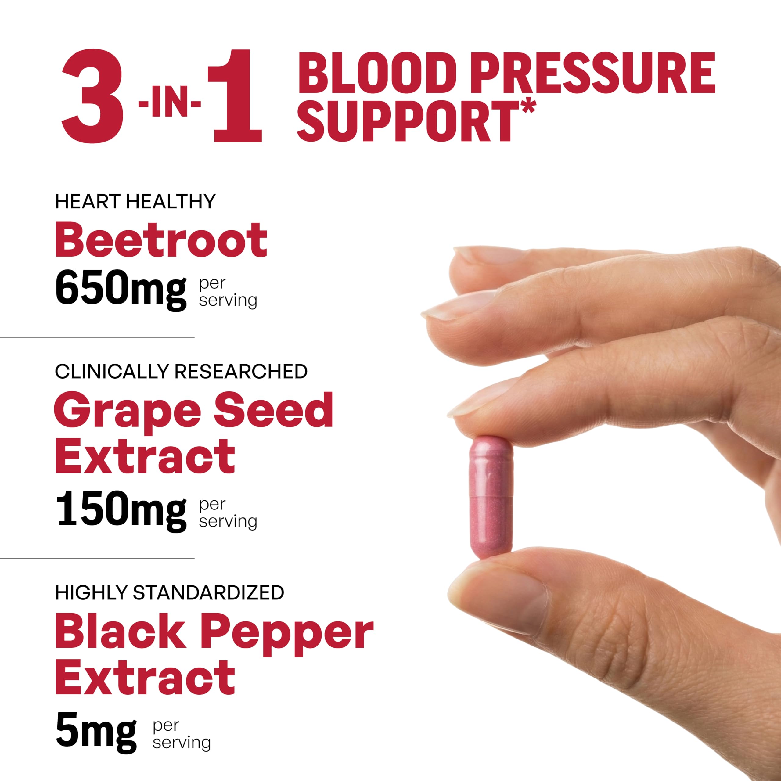 Sandhu's Beet Root Powder Capsules with measuring spoon and beetroot