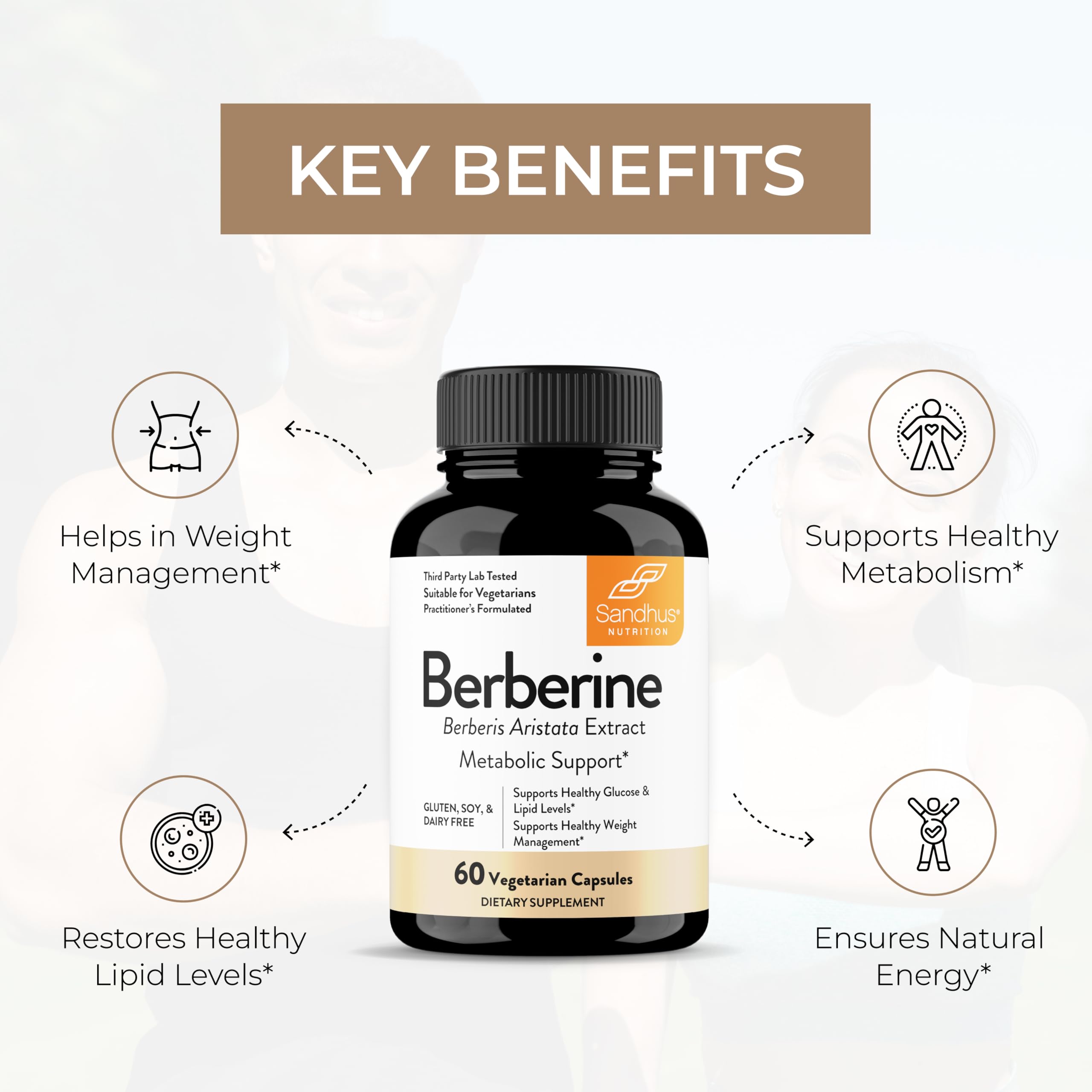 Sandhu's Berberine HCL Supplement bottle with label