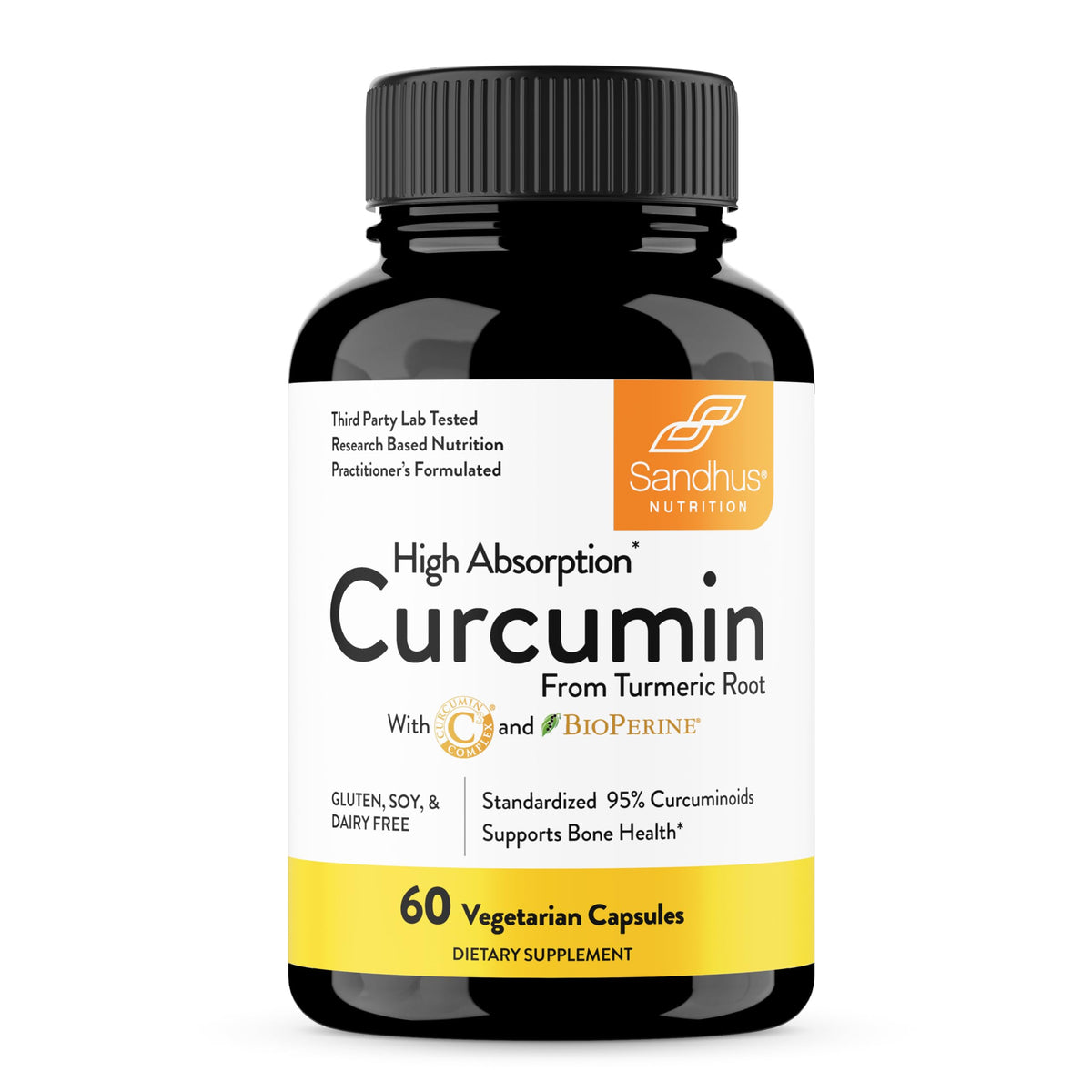 Sandhu's Curcumin C3 Complex 500mg supplement bottle front view