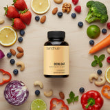Sandhu's Debloat Herbal Supplement capsules close-up