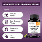 Sandhu's Elderberry Capsules in a lifestyle setting with fruits