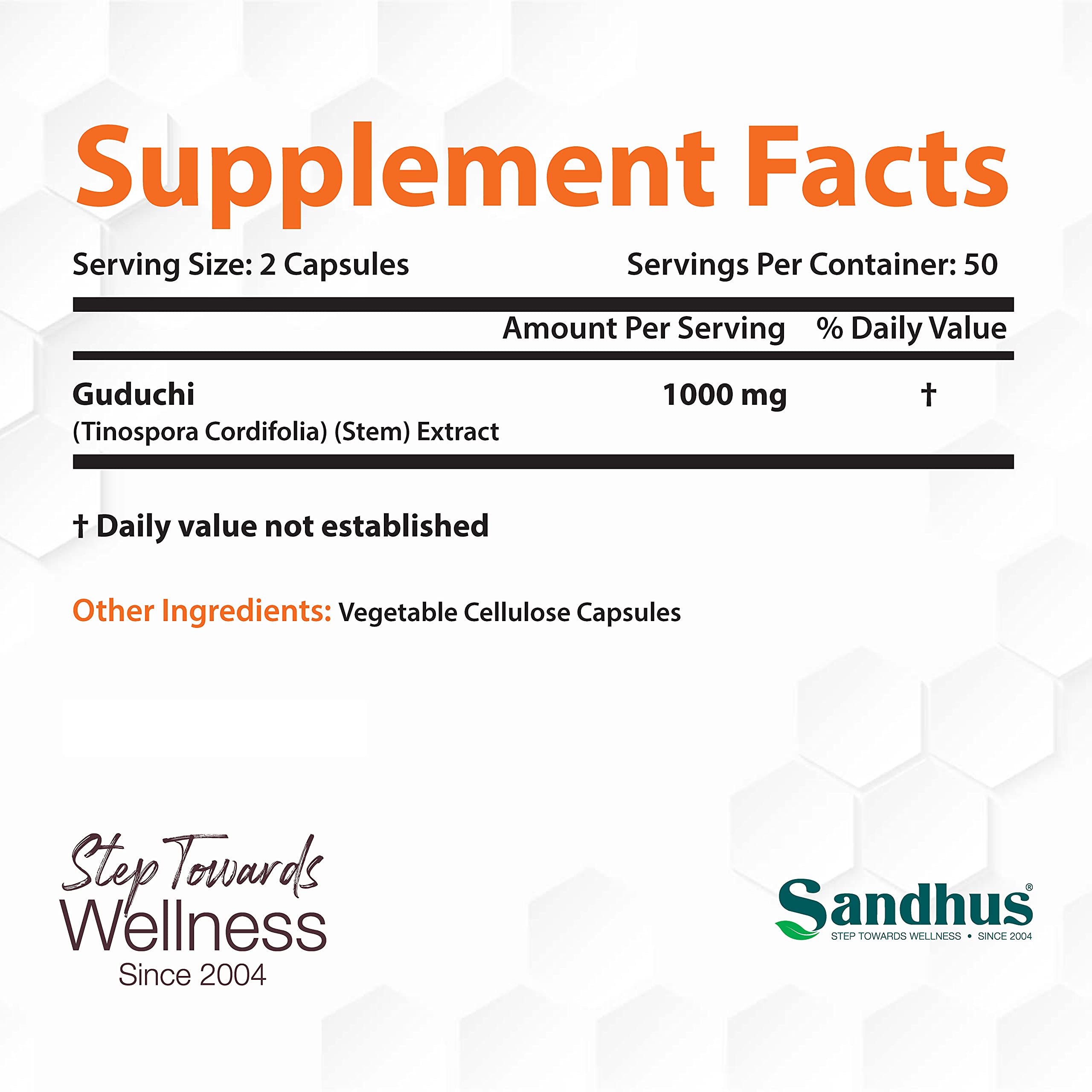 Sandhu's Guduchi Supplement bottle with label
