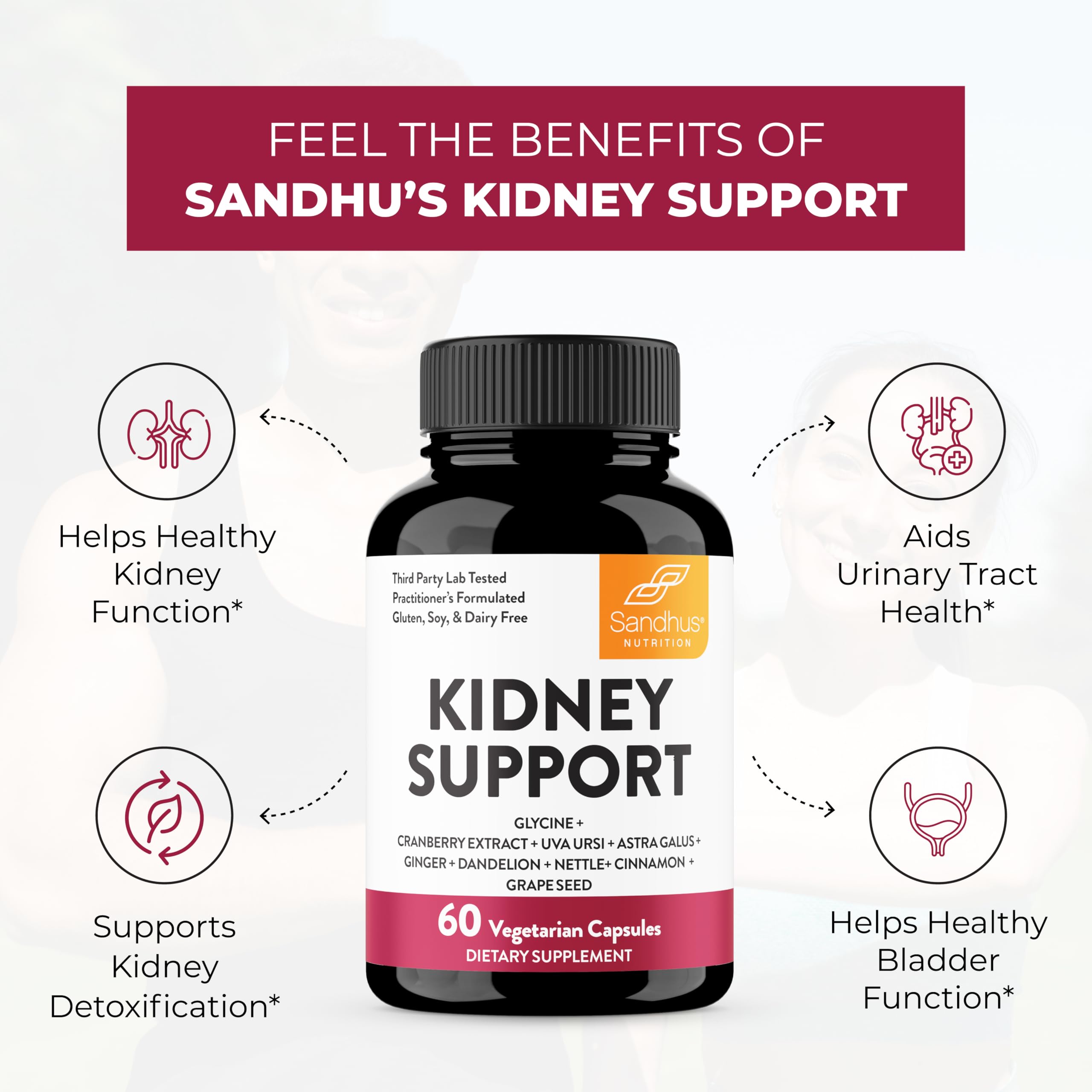 Sandhu's Kidney Support Supplement packaging details