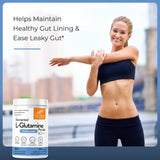 Sandhu's L-Glutamine Powder 499g alongside smoothie ingredients