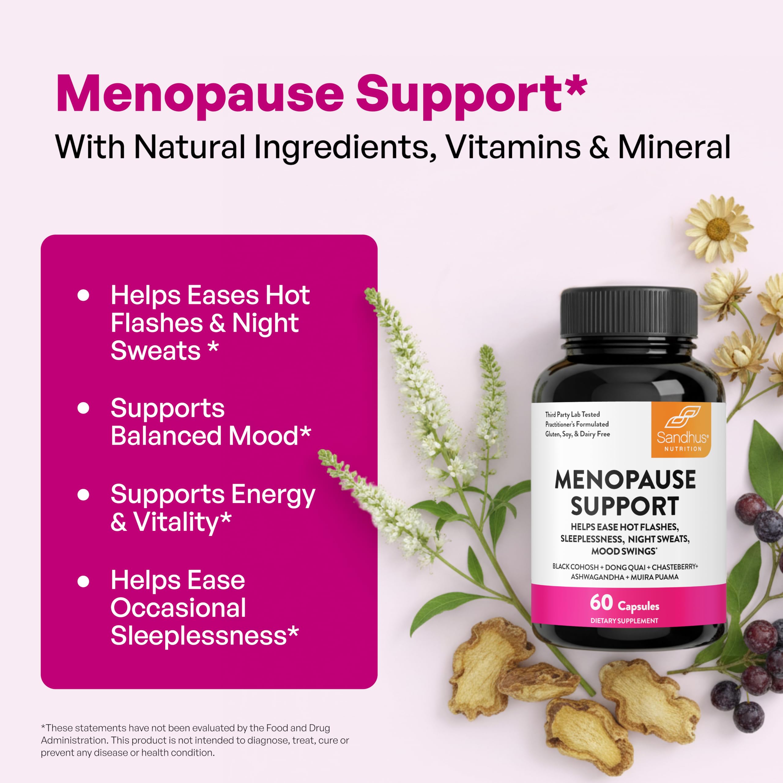 Sandhu's Muira Puama 8-in-1 Herbal Supplement capsules on a wooden surface