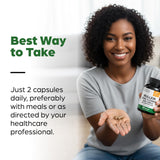 Sandhu's Mullein Leaf Extract Capsules on a wooden table