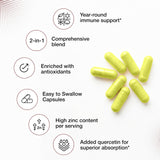 Sandhu's Quercetin and Zinc Supplement 50g capsules in bottle