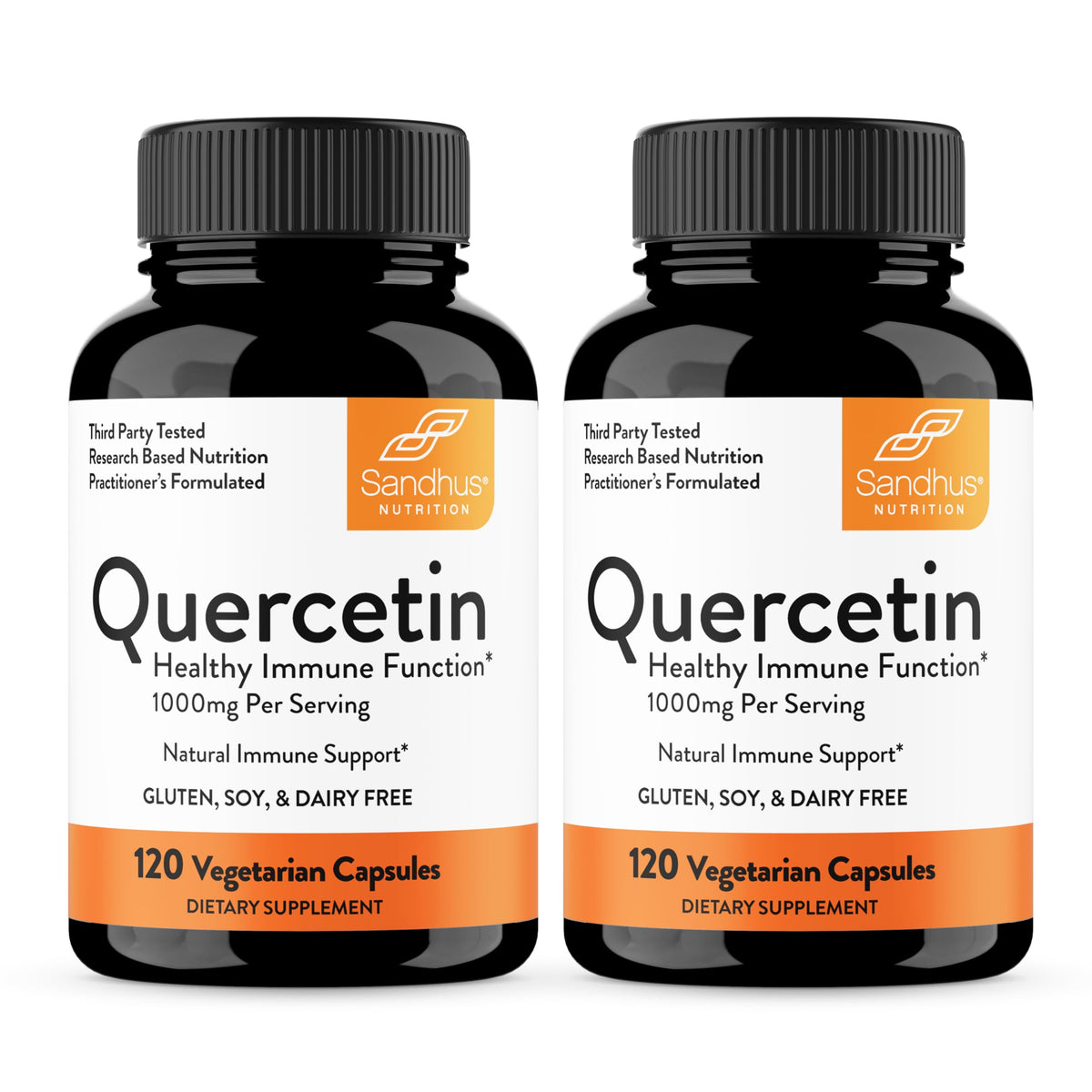 Sandhu's Quercetin Dihydrate 500mg Capsules bottle front view