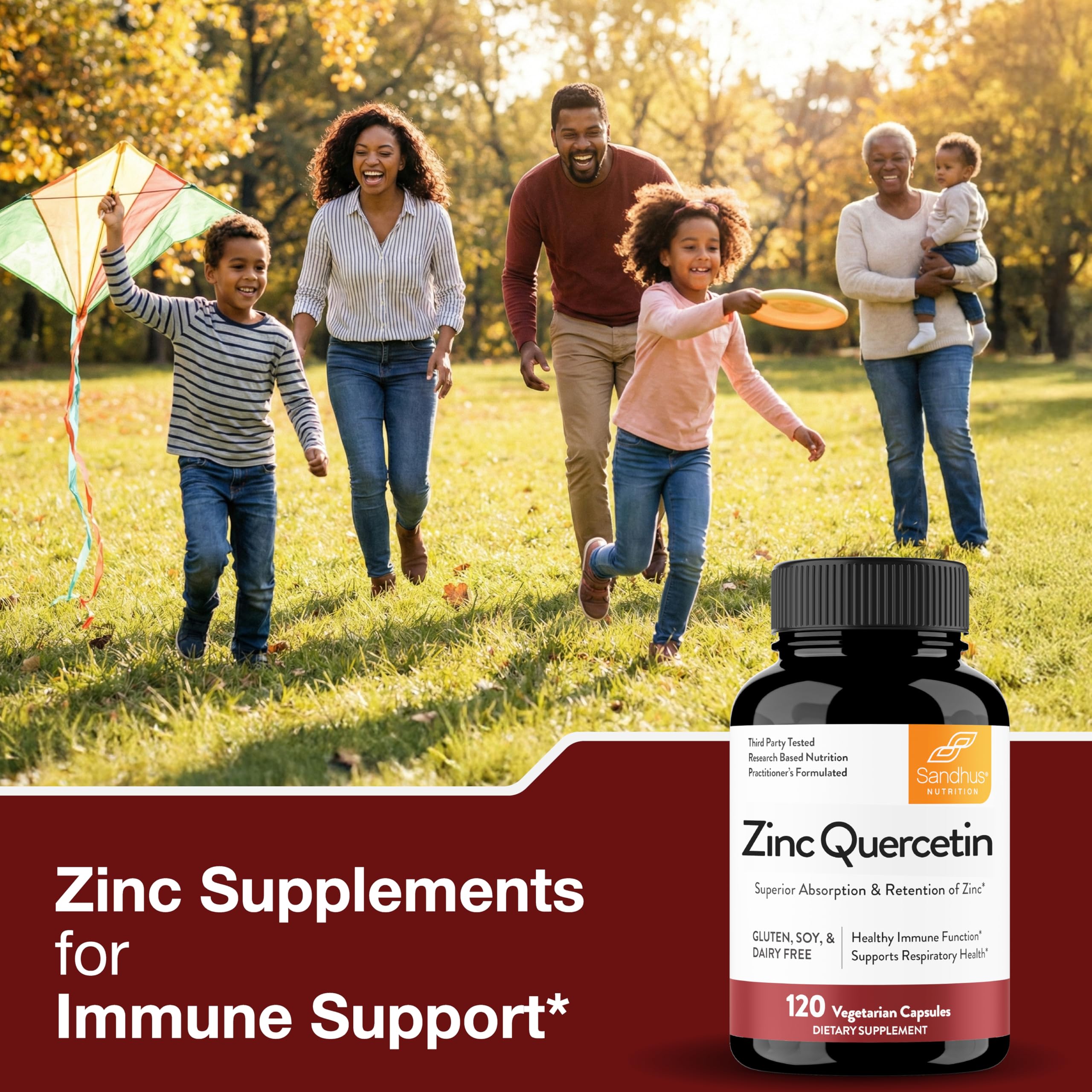 Sandhu's Quercetin Zinc Supplement 100g capsules in a health setting
