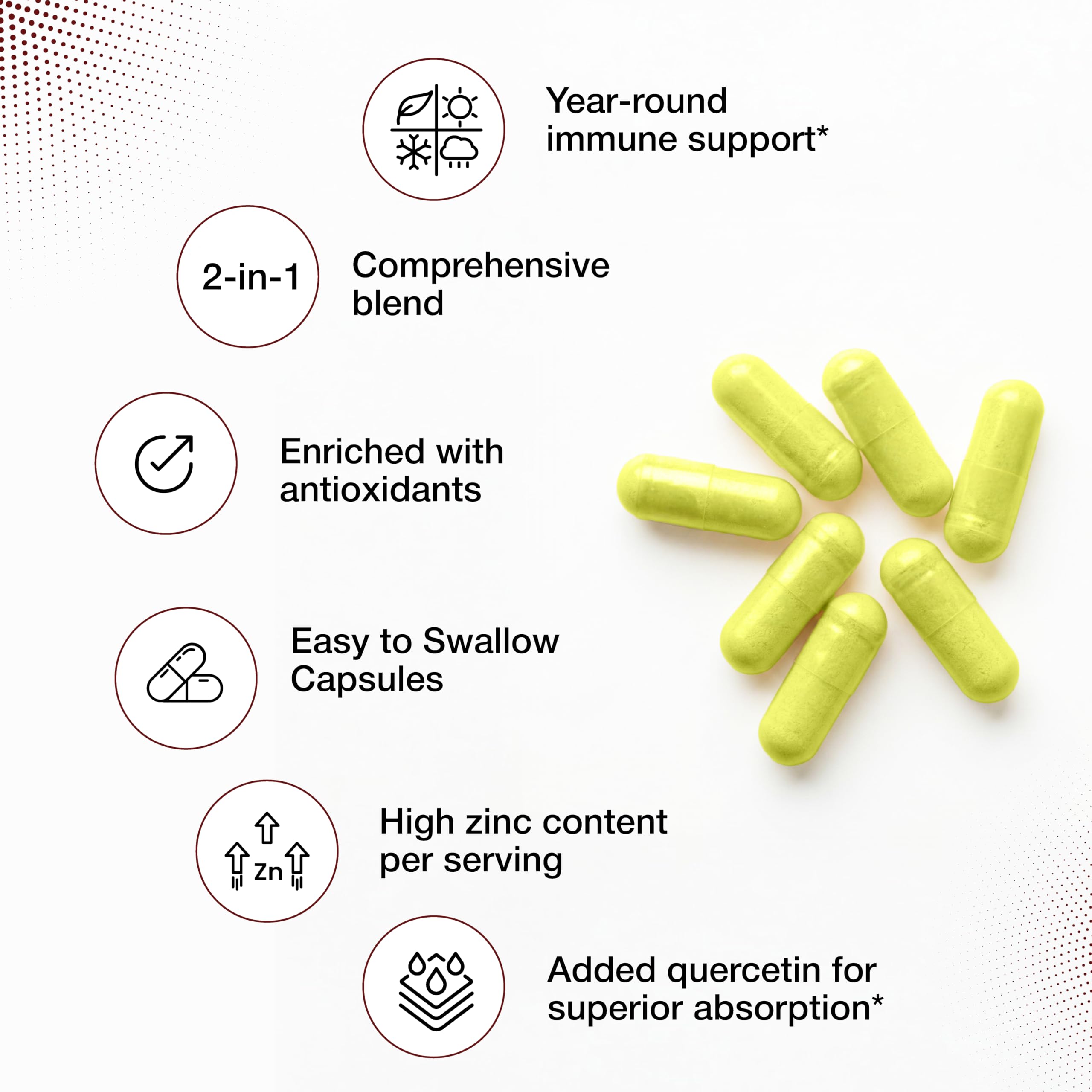 Sandhu's Quercetin Zinc Supplement 100g capsules packaging