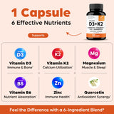 Sandhu's Vitamin D3 & K2 6-in-1 Daily Stack ingredients list