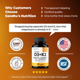 Sandhu's Vitamin D3 & K2 6-in-1 Daily Stack with measuring spoon