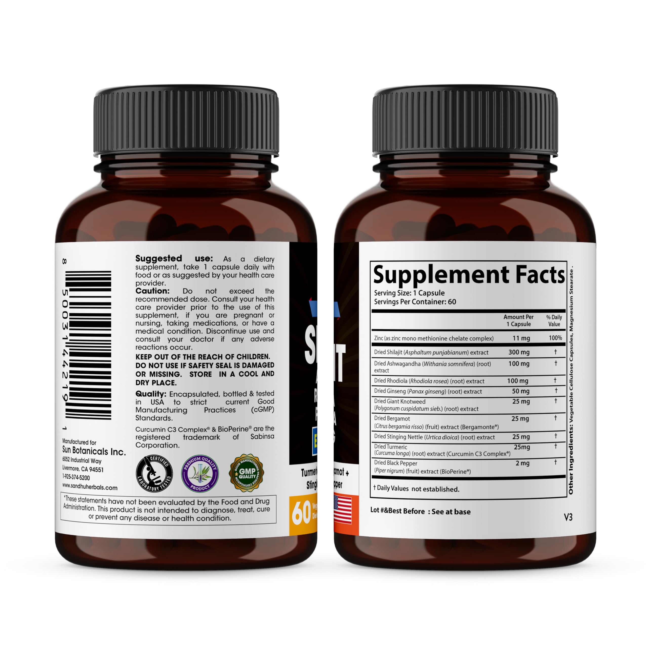 SANDHUHERBALS Shilajit Capsules close-up of capsules