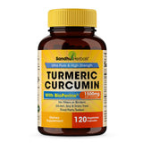 SANDHUHERBALS Turmeric Curcumin Capsules 120 count front view