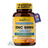 SANDHUHERBALS Zinc 50mg Capsules front view with packaging