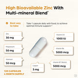 SANDHUHERBALS Zinc Supplement 30mg displayed with a glass of water