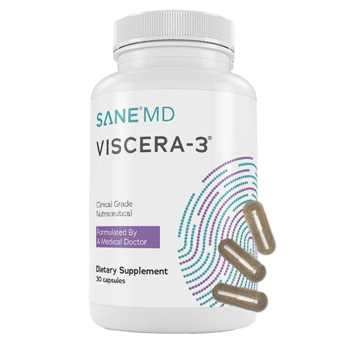 SANE Viscera-3 POSTbiotics 60 capsules front view