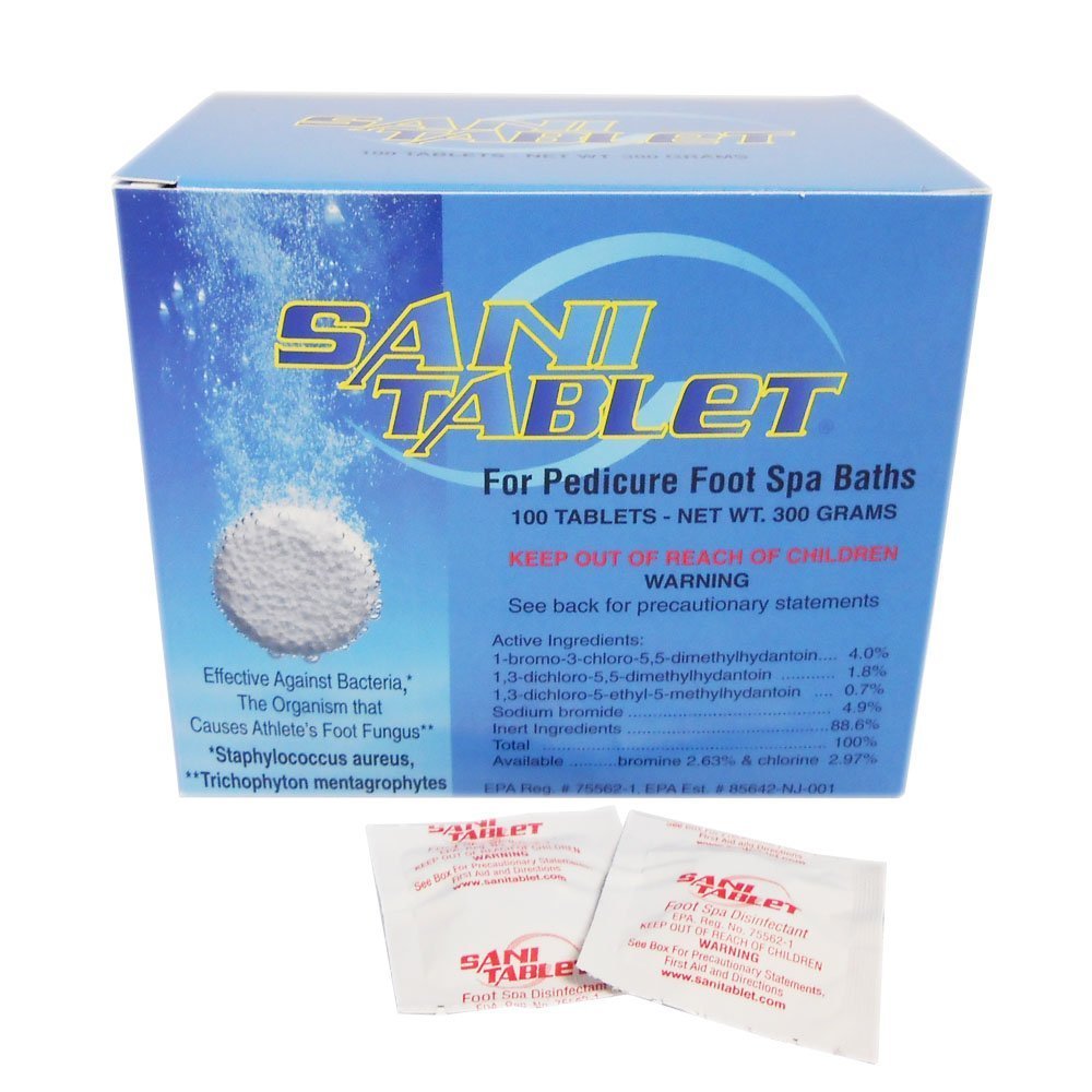 Sanicare Sani-Tablet carton with 100 tablets, front view