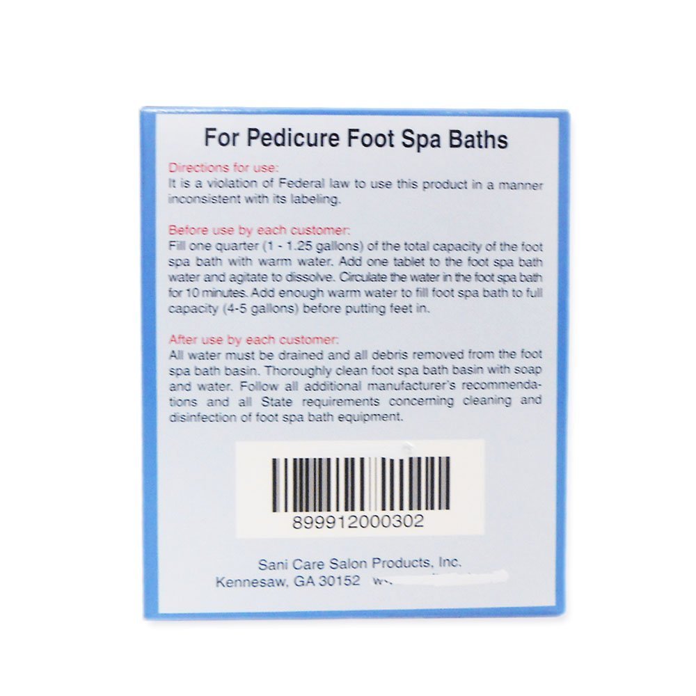 Sanicare Sani-Tablet in a foot spa water demonstration