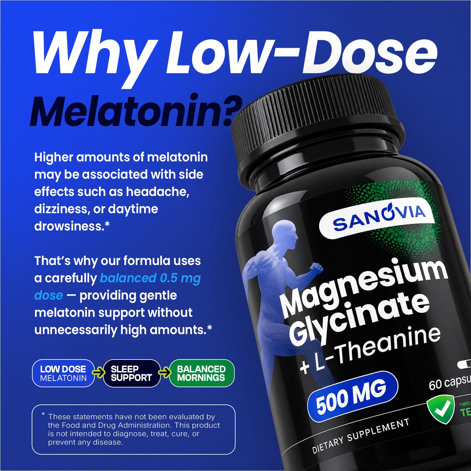 SANOVIA 4 in 1 Sleep Supplement with a measuring spoon