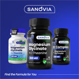 SANOVIA Sleep Supplement displayed with a glass of water