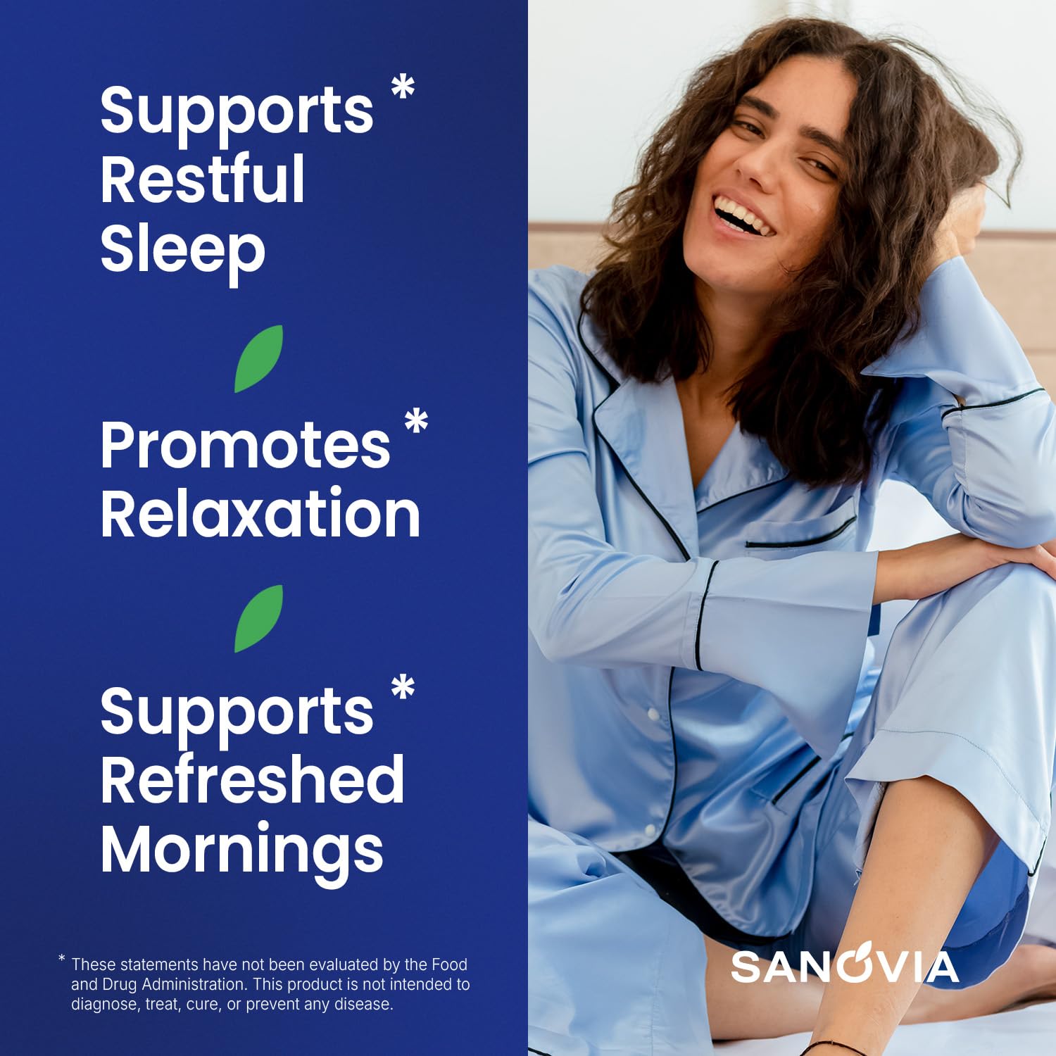 SANOVIA Sleep Supplement ingredients list on packaging